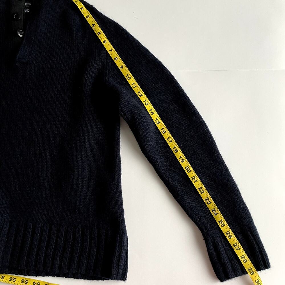 Vintage J. Crew Navy Wool Polo Sweater Size M - Picture 15 of 15